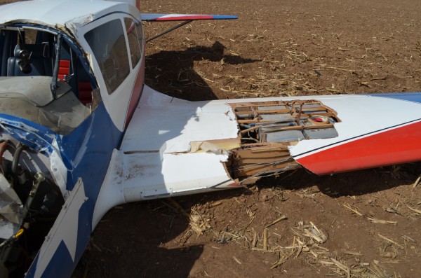 Damaged Bellanca Super Viking wing